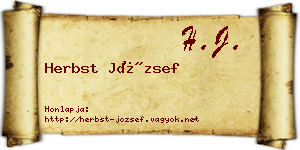Herbst József névjegykártya